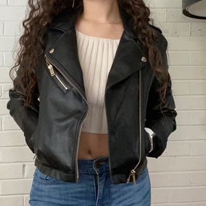 Black faux leather jacket